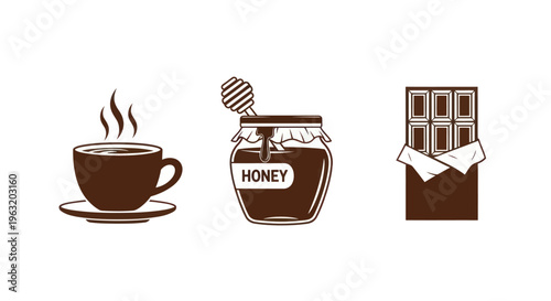 Chocolate and Honey Dessert Food.