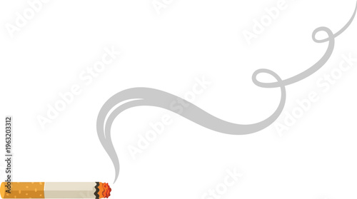 Cigarette emitting smooth smoke wisps