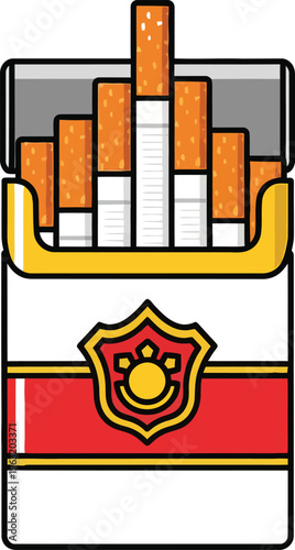 Firefighter smiling on cigarette pack