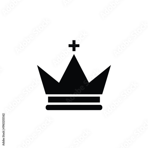Crown Silhouette Line Drawing Representing Royalty and Authority
