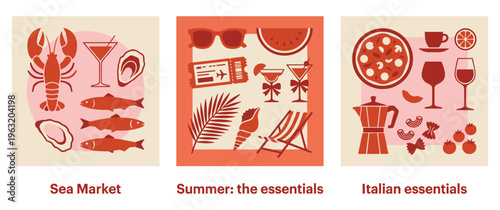 Summer vacation essentials for beach and travel relaxation.