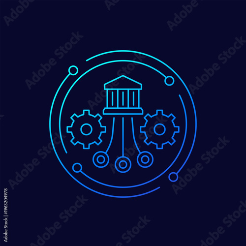 bank operations icon, linear design