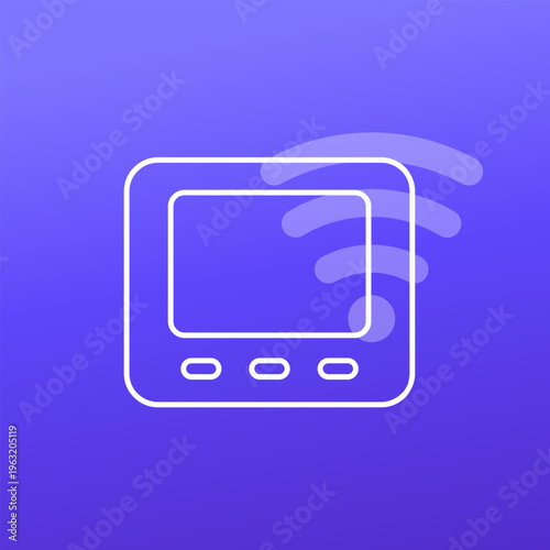 control panel with wi-fi icon, white vector design