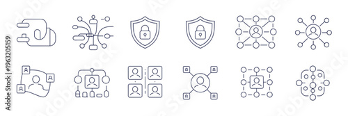 Minimalist synthetic data generation icons – Ideal for educational materials, AI research blogs, and privacy tech apps.