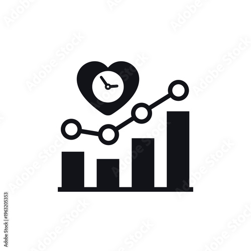 life expectancy icon with a chart on white