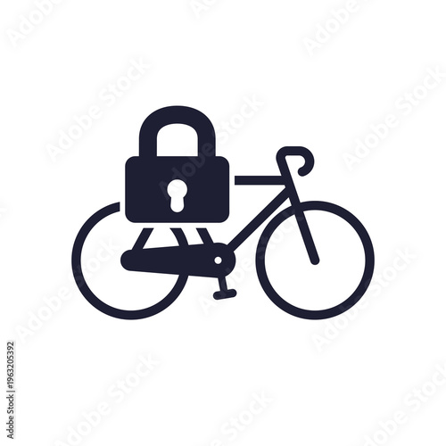 lock bike icon with a bicycle