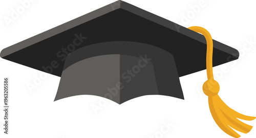 Student Graduation Cap with Yellow Tassel Design 