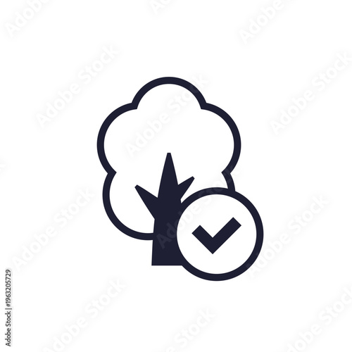 tree and checkmark icon on white