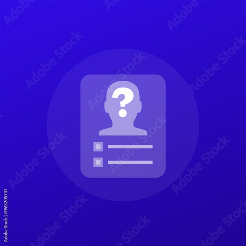 unknown person icon, transparent design