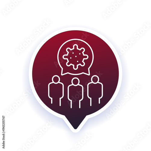 virus and people icon, vector line design