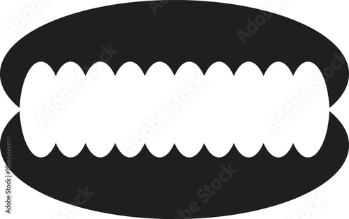 Black and white abstract spiral circle with razor blade style sharp metallic design vector illustration