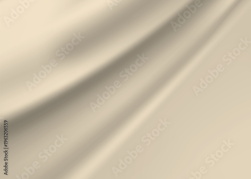 Creamy beige fabric texture with soft folds and gentle shadows, luxurious material background for design, apparel, and interiors, home decor