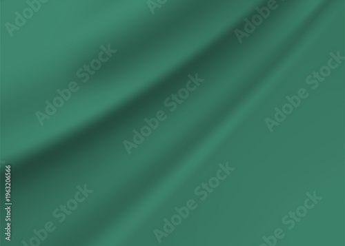 Deep teal green fabric texture with soft folds and gentle shadows, luxurious material background for design, apparel, and interiors, home decor