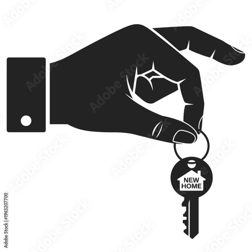 Hand holding key vector illustration for success concept