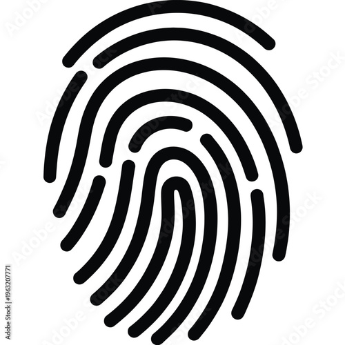 Fingerprint icon on white background vector illustration