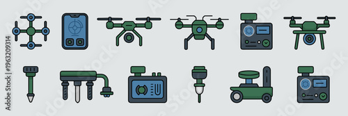 AgTech soil nutrient and crop monitoring icons – Perfect for smart farming apps, soil health research, or agricultural engineering.