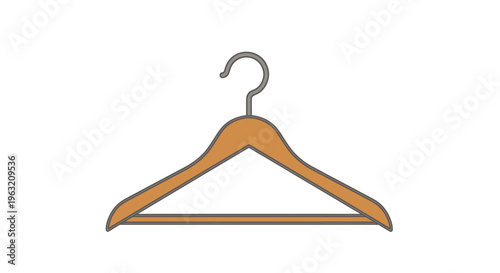 Wooden clothes hanger with hook.