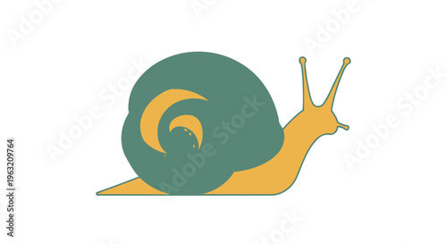 Yellow Snail with Green Shell.