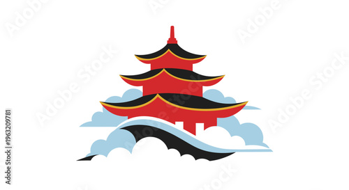 Chinese Pagoda Temple Asian Architecture.