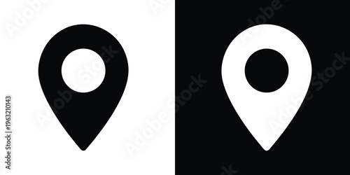 Location pin icon. Map marker pointer icon vector. GPS location symbol