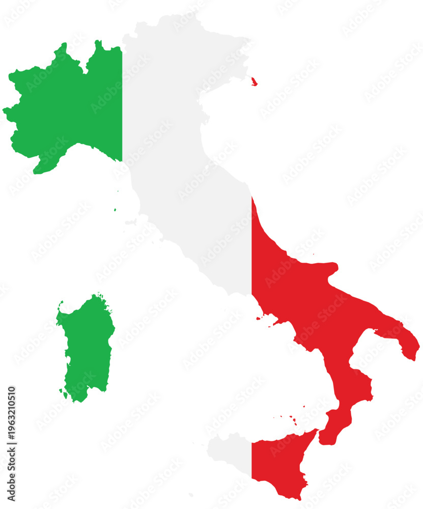Obraz premium Italy flag border map vector