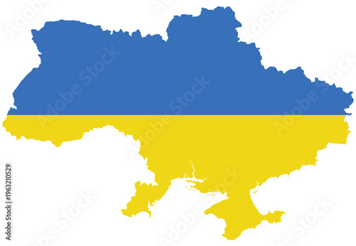 Ukraine flag border map vector