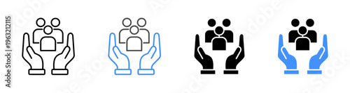 Social Support and Community Care Protection Icon Vector Illustration Editable