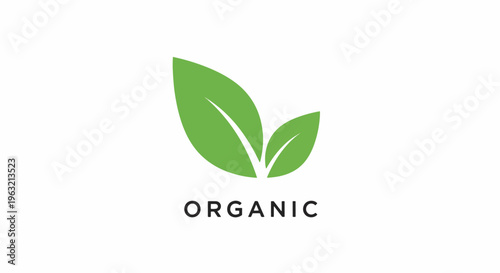 Green leaf logo with organic text on white background