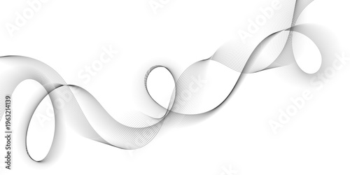 Abstract grey wavy lines Digital frequency track equalizer background. Curved wave smooth stripe seamless pattern. Wave lines created using blend tool. graphic design template banner business wave.