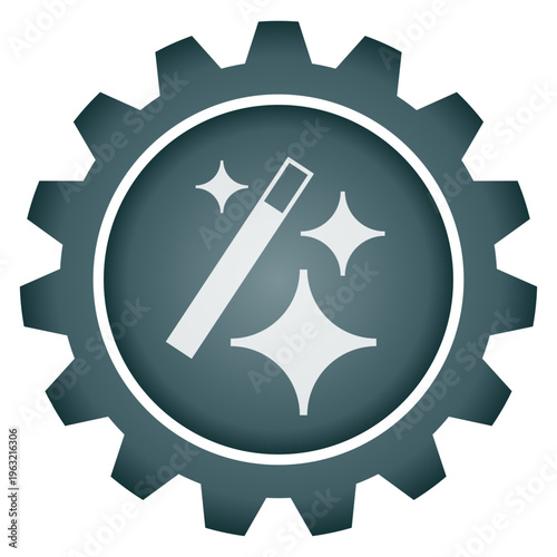 Magic wand tool auto enhance settings gear icon vector and png element for image editing photo filter creative software automation wizard effect