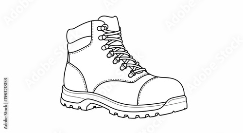 Lace up hiking boot with rugged sole and ankle support