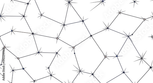 Abstract Network of Stars and Lines, Cosmic Constellation Pattern