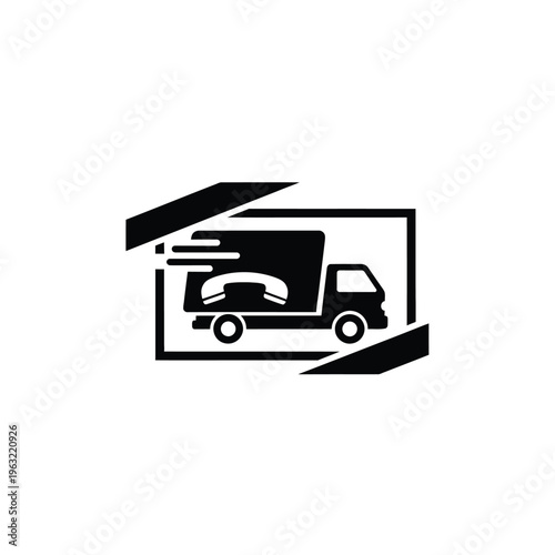 Vector illustration of a truck loading a car into a transporter vehicle