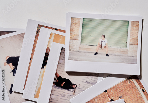 Mockup of Several polaroid pictures