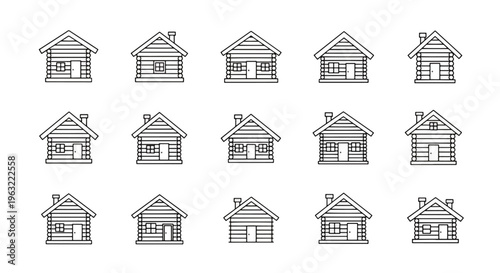 Variety of simple house designs in black and white