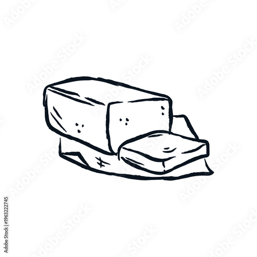 Butter Dairy Product Handdrawn sketch doodle icon illustration