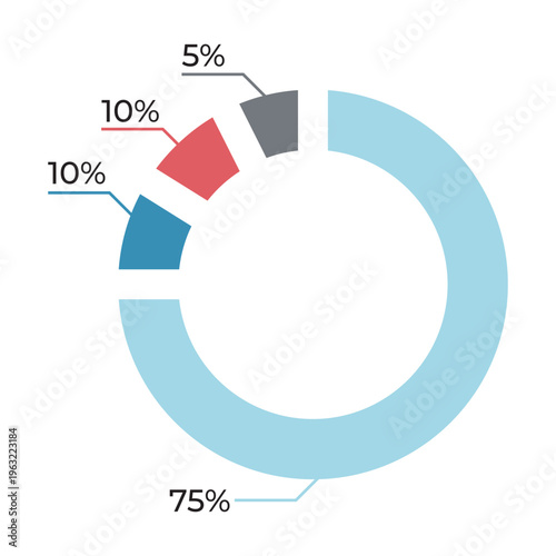 Colorful Corporate Pie Chart Icon. Modern vibrant icon for corporate analytics, reports, and business presentations.