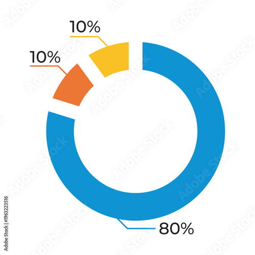 Colorful Infographic Pie Chart Icon. Vibrant modern pie chart icon for infographic data visualization and dashboard design.