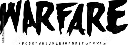 Warfare Drip Horror Font – Bold Distorted Display Typeface with Melting Sharp Letterforms for Aggressive Branding, Metal Logos, Halloween Posters, Dark Graphics, and Brutal Typography