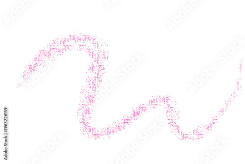Pink Crayon Sparkle Wave on Transparent Background
