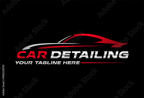 Car auto detailing logo, automotive logo. Sports vehicle vector illustration
