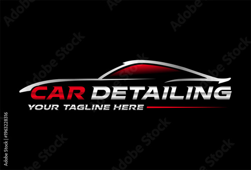 Car auto detailing logo, automotive logo. Sports vehicle vector illustration element