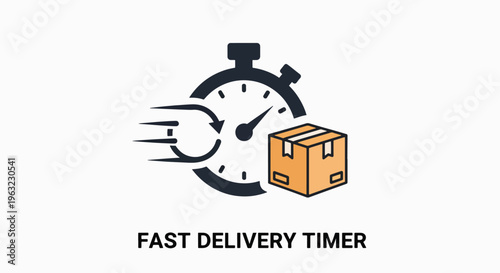Fast Delivery Timer Icon with Package