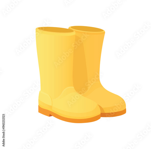 Yellow Rubber Boots Illustration