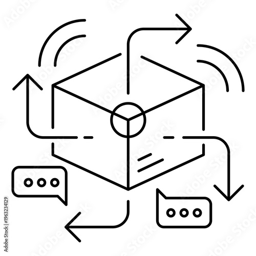 Adaptive Workflow icon, Flexible Process Management and Dynamic System Adjustment Concept for Agile Operations