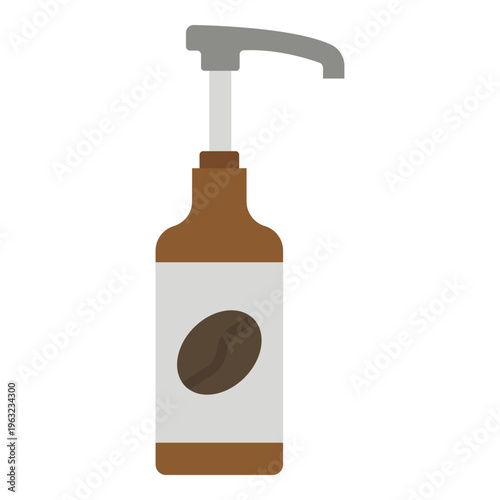 Coffee Syrup Bottle with Pump Illustration