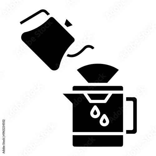 Pour Over Coffee Brewing Process Icon