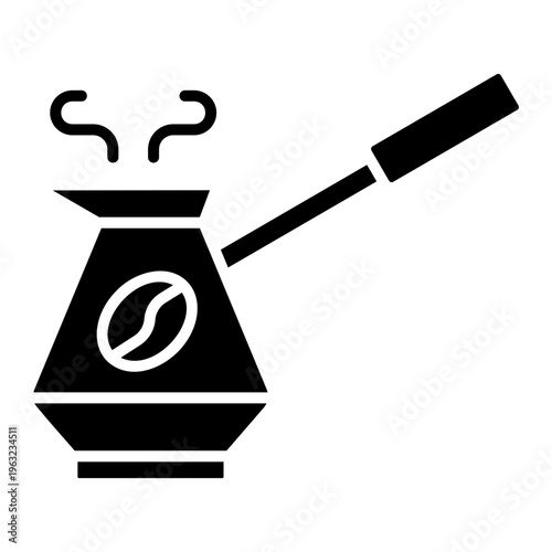 Turkish Coffee Pot Icon with Steam