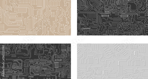 Collection of Abstract Electronic Connections Pattern. 