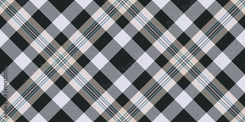 Goose tartan background texture, stripped pattern seamless fabric. Real plaid check vector textile in black and white colors.